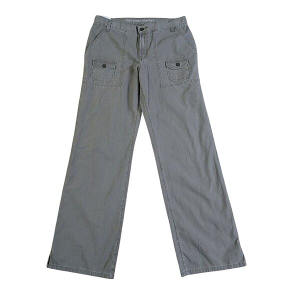 Polo Jeans Co. Ralph Lauren Womens New Dunne Jean Gray Wide-Leg Pants Size 8 - Picture 1 of 8